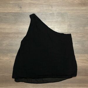 One shoulder black top from LOFT